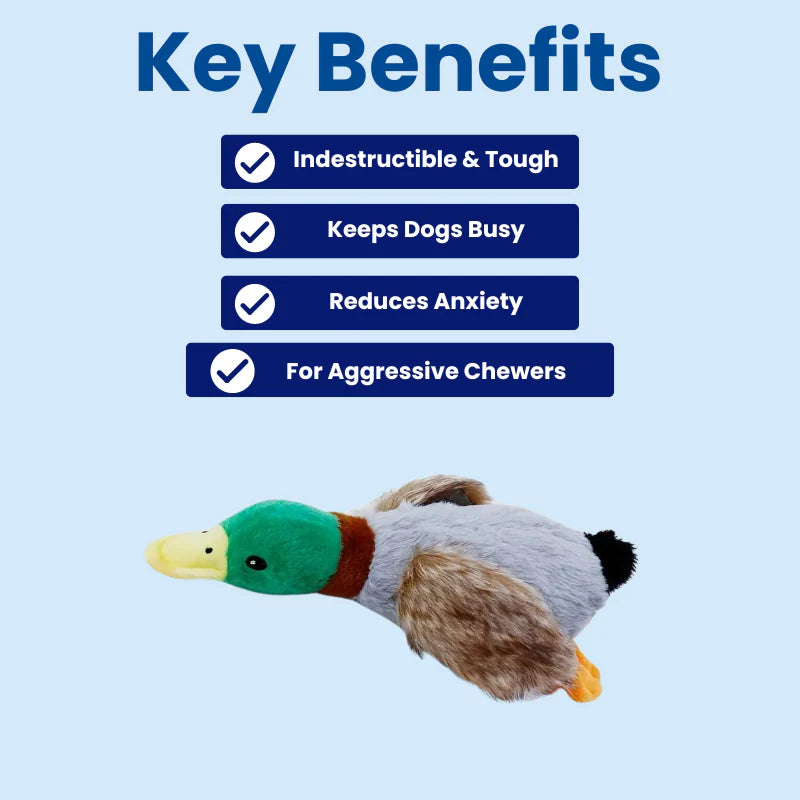 DuraBite™ Indestructible & Interactive Squeaky Duck 2.0