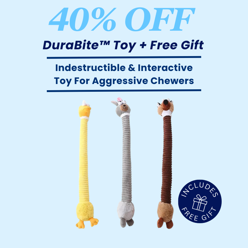 DuraBite™ Indestructible & Interactive Long Neck Animal Squeaky Toy