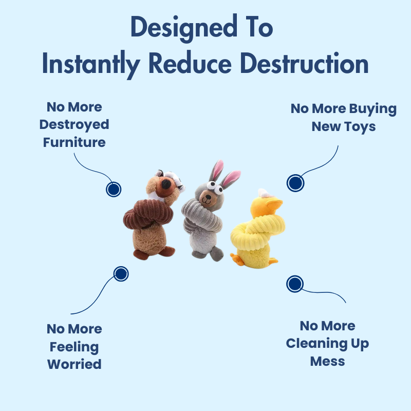 DuraBite™ Indestructible & Interactive Long Neck Animal Squeaky Toy