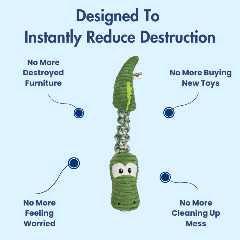 DuraBite™ Indestructible & Interactive Crocodile Plush Knot