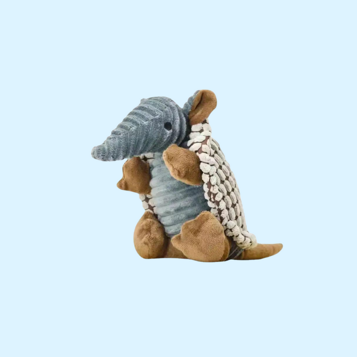 DuraBite™ Indestructible & Interactive Armadillo Squeaky Plush Toy