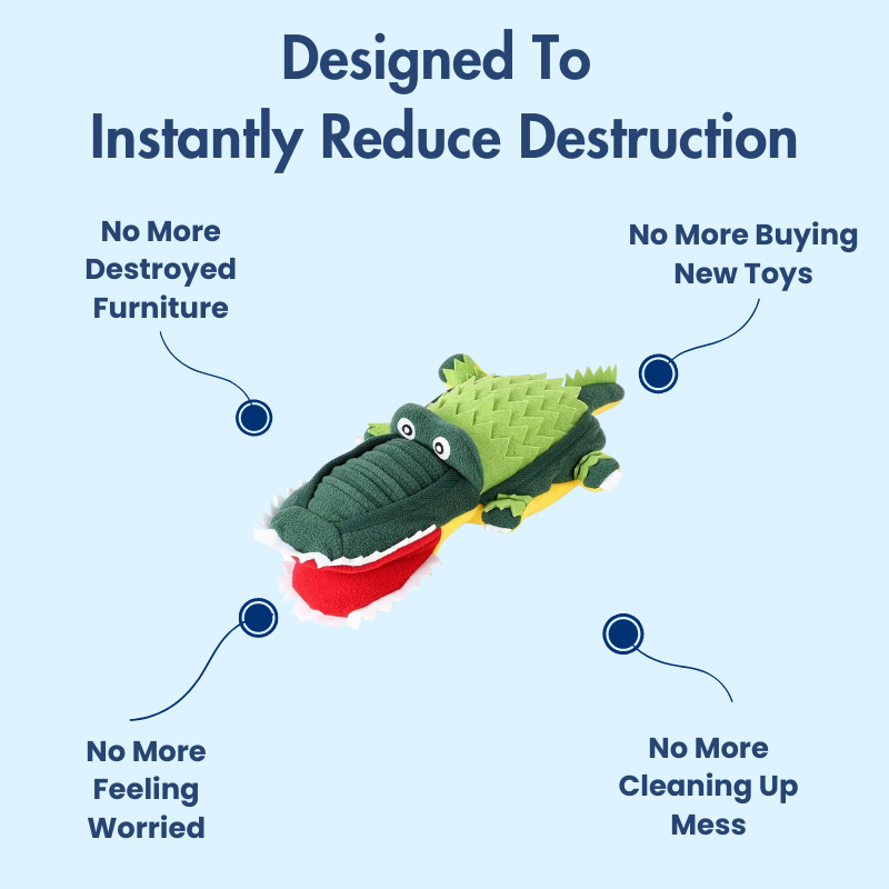 DuraBite™ Indestructible & Interactive Crocodile Plush Sniffing Toy