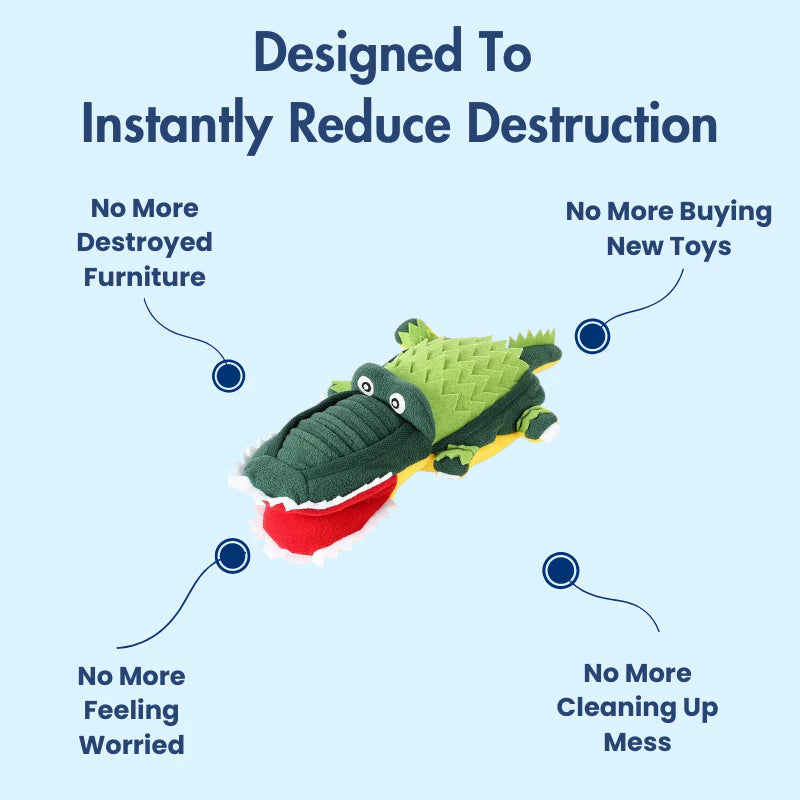 DuraBite™ Indestructible & Interactive Crocodile Plush Sniffing Toy 2.0