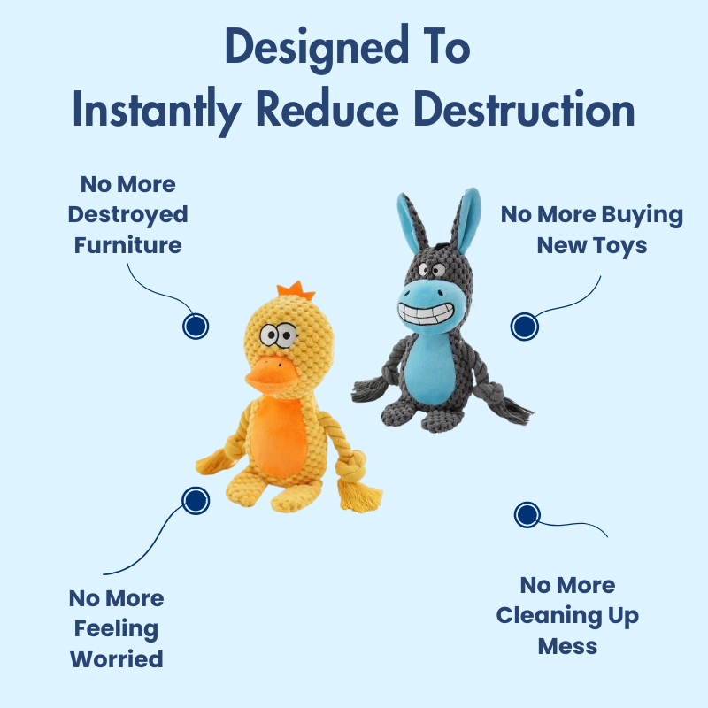 DuraBite™ Indestructible & Interactive Squeaky Plush Animal